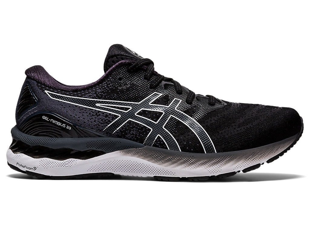 Men's Asics Gel-Nimbus 23, Black/White, 8.5 D Medium