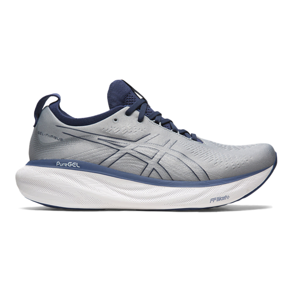 Men's Asics Gel-Nimbus 25, Sheet Rock/Indigo Blue, 13 D Medium