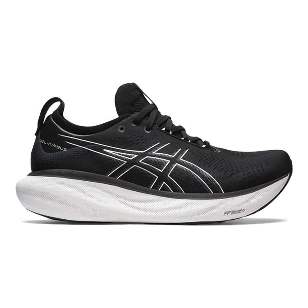 Men's Asics Gel-Nimbus 25, Black/Pure Silver, 10 D Medium