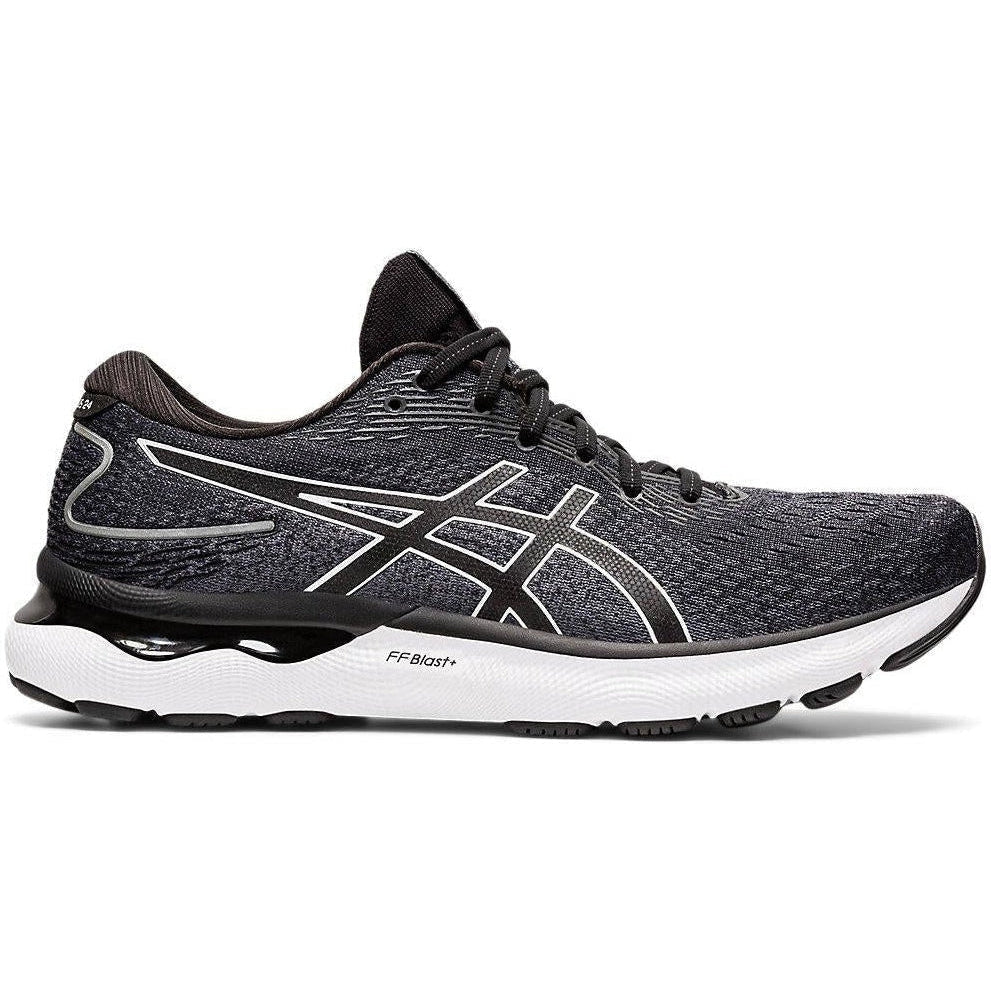 Men's Asics Gel-Nimbus 24, Black/White, 12 D Medium